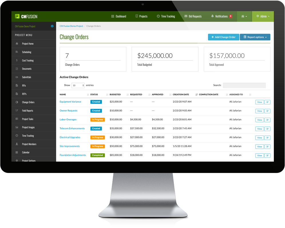 Construction Change Order Software